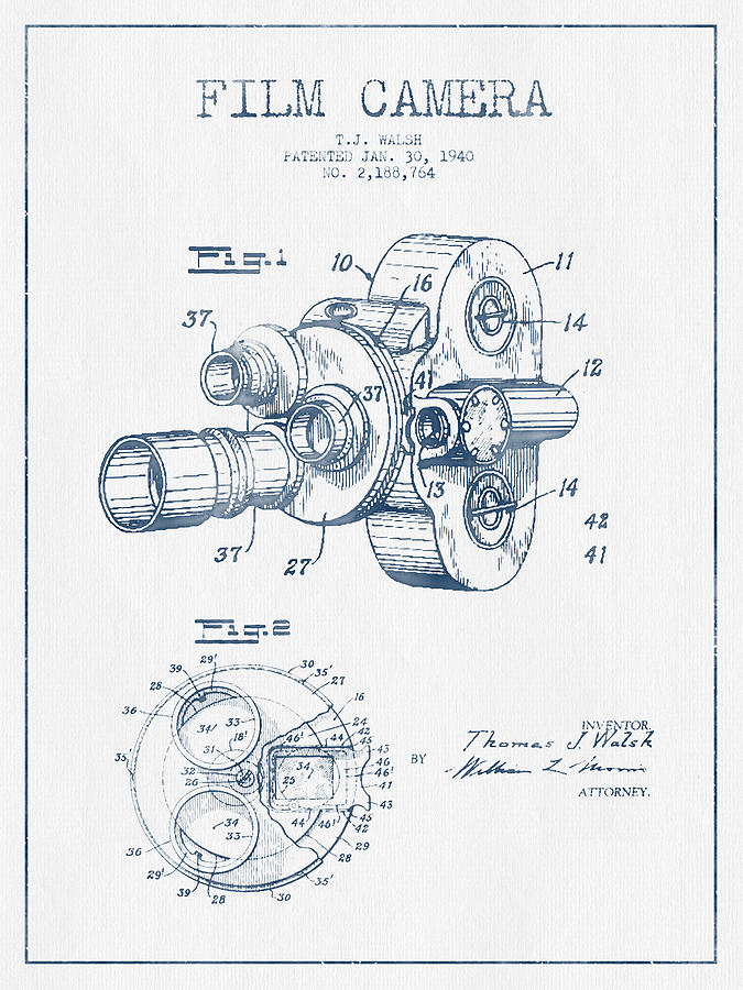 675x900 Film Camera Patent Drawing From 1938