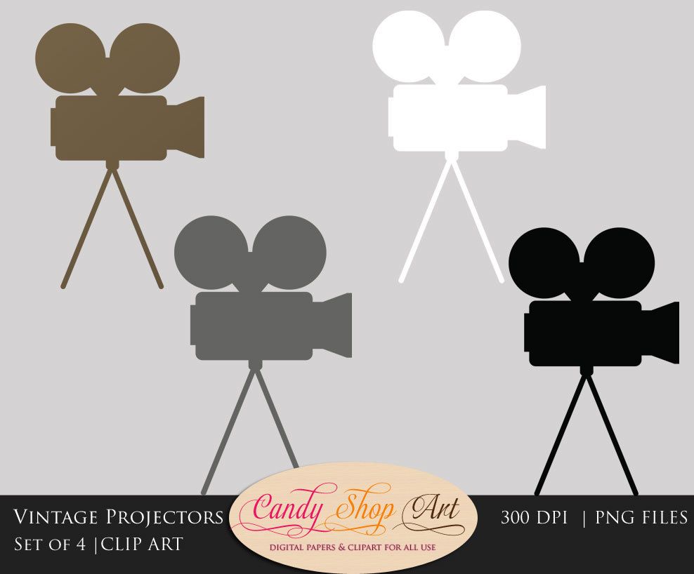 988x818 Vintage Movie Projector Clipart