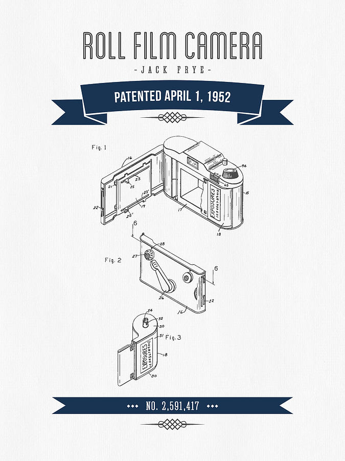 675x900 1952 Roll Film Camera Patent Drawing