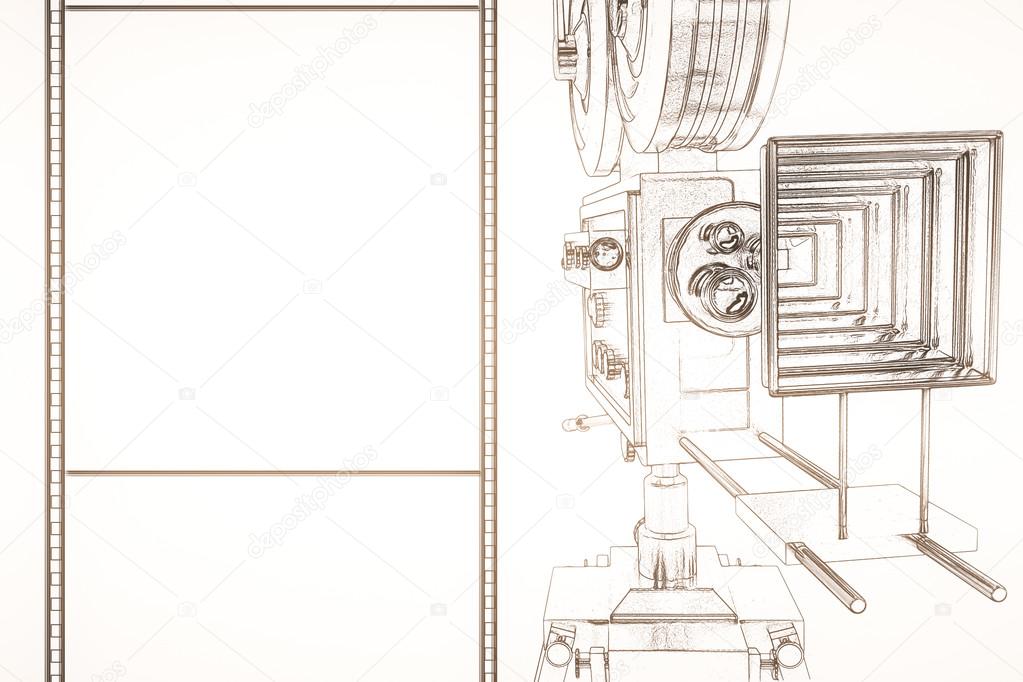 1023x682 Movie Camera And Film Strip Stock Photo Peshkov