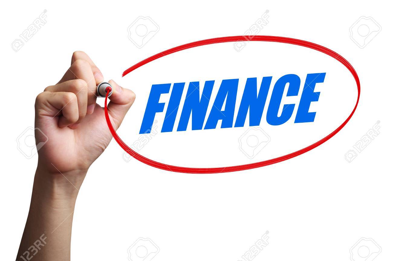 1300x866 Hand Is Drawing A Red Circle Around The Word Finance With White