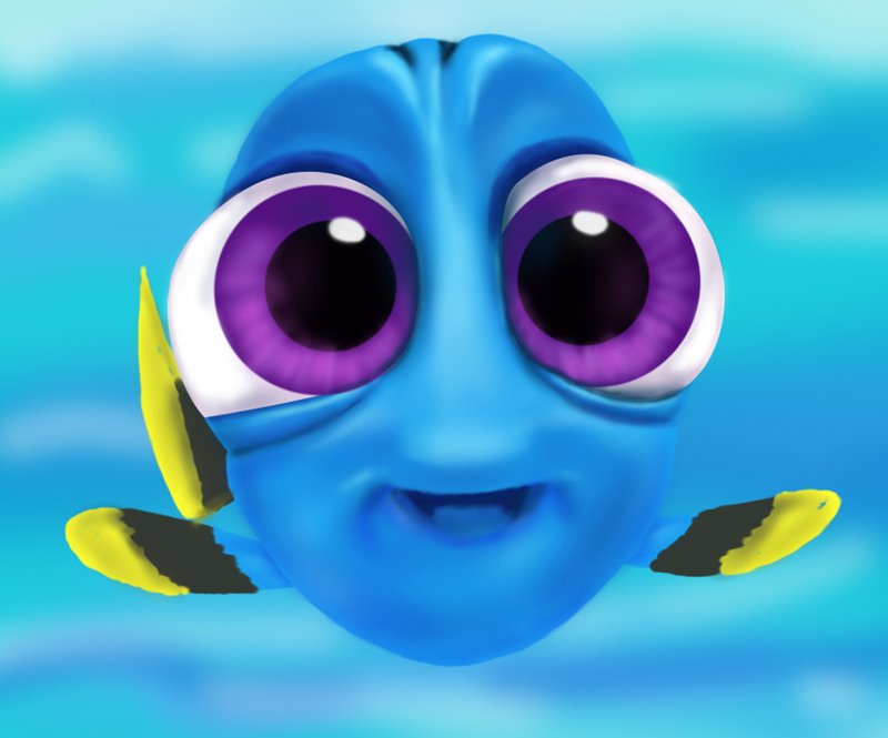 800x665 Learn How To Draw Baby Dory From Finding Dory (Finding Dory) Step