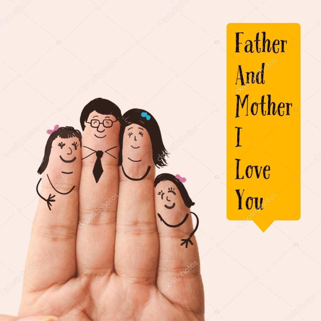 1024x1024 Family Meaning Concept Fingers Drawing Stock Photo Chayathon