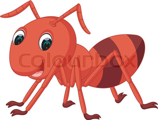 320x244 Cute Ant Cartoon With Red Pencil Stock Vector Colourbox