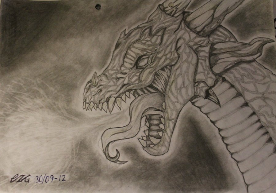 900x632 Dragon Breathing Fire By Putekatt