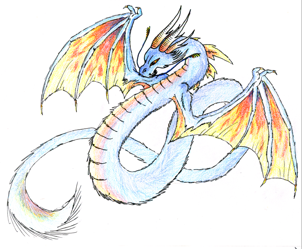 968x800 Blue Fire Dragon By Captainmorwen