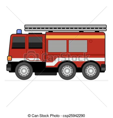 450x470 Fire Truck On White Background. Vector Illustration Eps Vectors