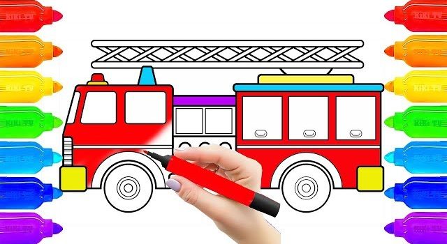 640x350 Download Save Thumbnail How To Draw Fire Truck, Drawing For Kids