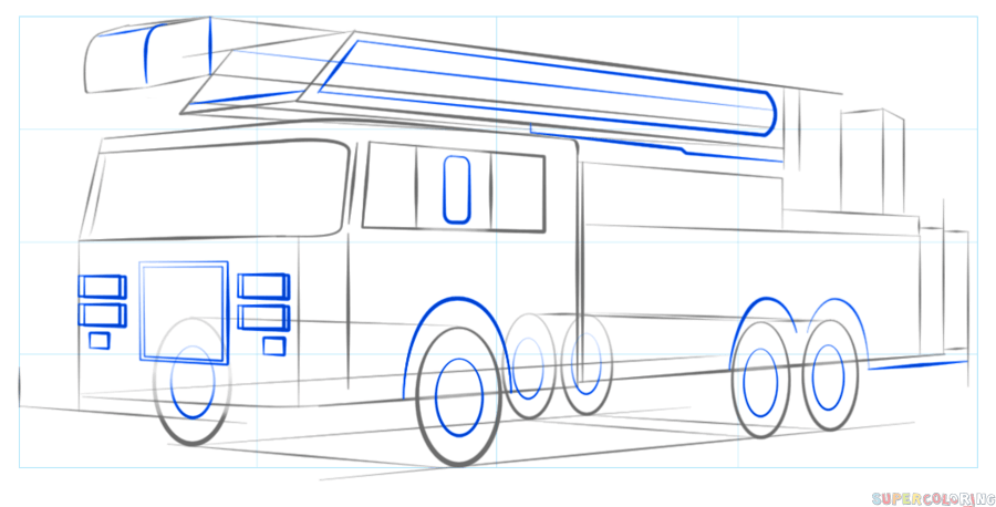 900x458 How To Draw A Fire Truck Step By Step Drawing Tutorials