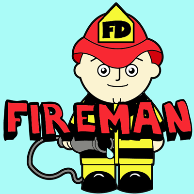 400x400 How To Draw A Cartoon Fireman In Easy Steps Drawing Tutorial
