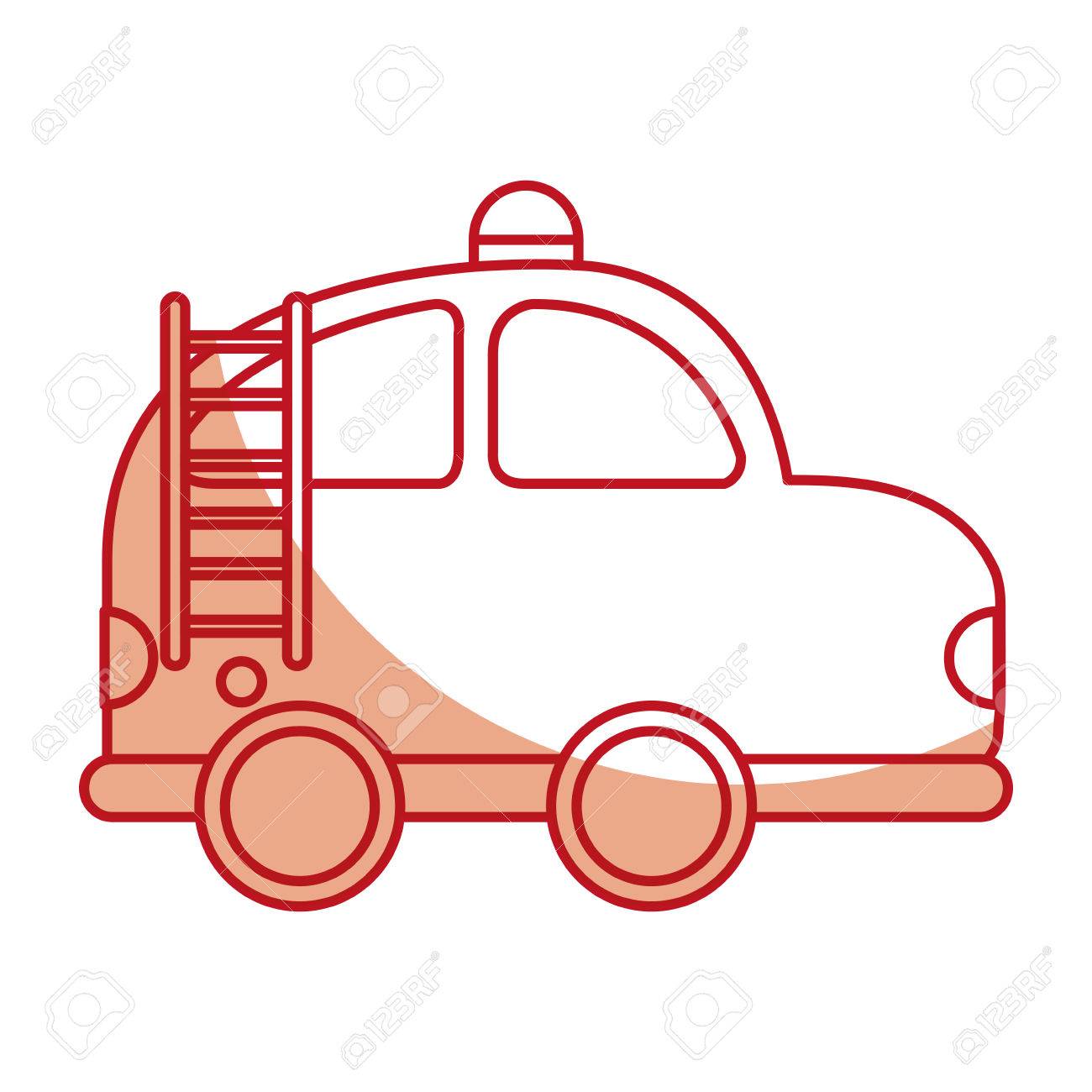 1300x1300 Firefighter Car Drawing Icon Vector Illustration Design Royalty