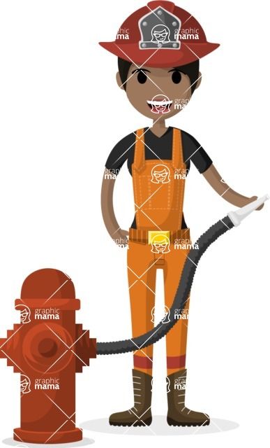 387x640 Indian Firefighter Character Design Illustration. Flat Design