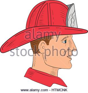 305x320 Sketch Helmet Firefighter Stock Photo 74389377