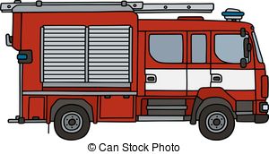 300x172 Red Fire Truck. Hand Drawing Of A Fire Truck