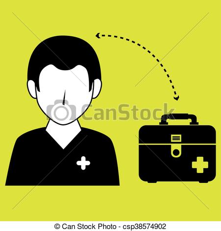 450x470 Nurse Man And First Aid Kit Isolated Icon Design. Nurse Man
