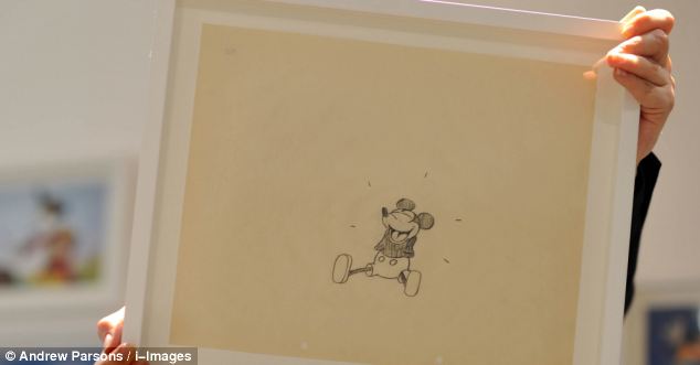 634x331 Rare 1928 Original Drawing Of Mickey Mouse Goes On Display