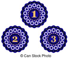 240x195 Ribbon Awards For First Place Isolated On White Background Clip