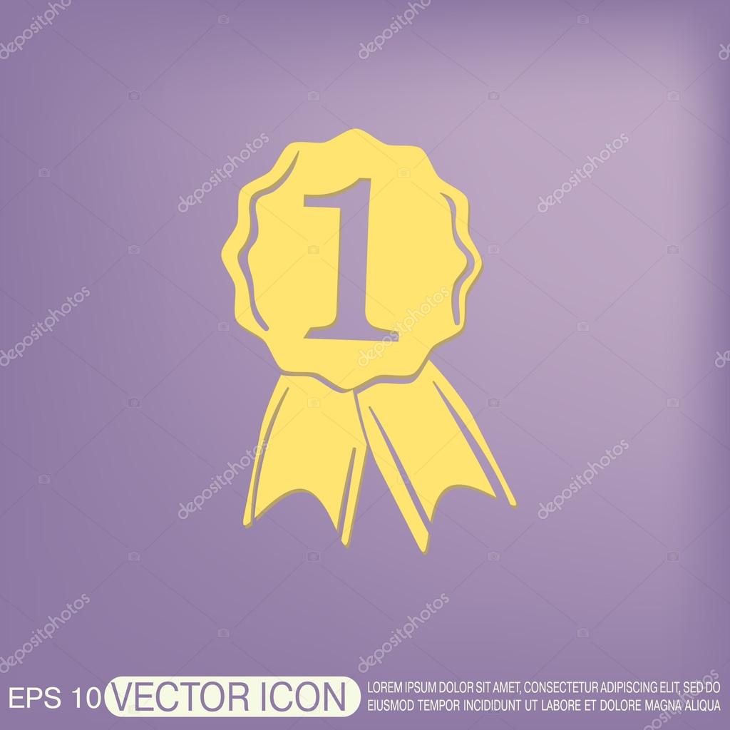 1024x1024 First Place Ribbon Rosette Icon Stock Vector Little Cuckoo