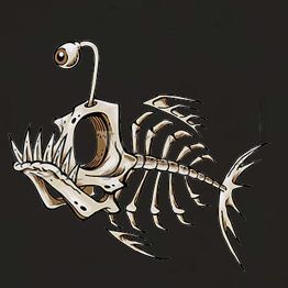 262x262 Fish Skull Drawing