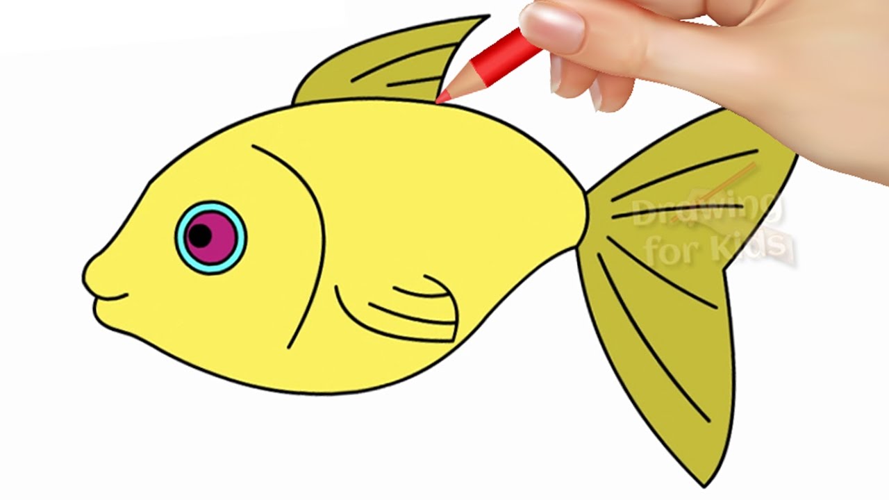 1280x720 How To Draw Fish Step By Step And Coloring Pages For Kids
