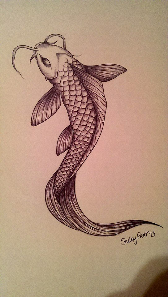 543x960 Koi Fish Drawing On Behance