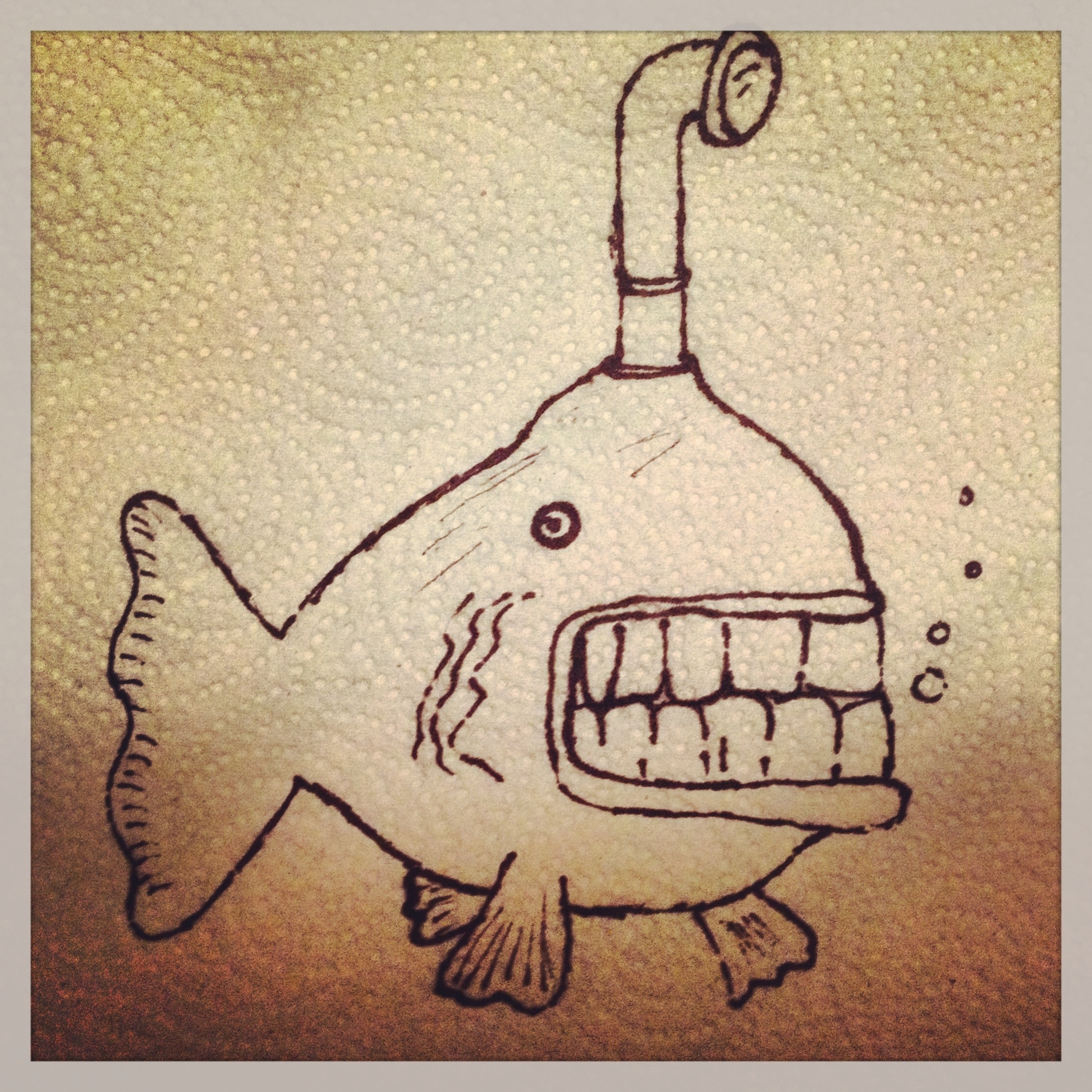 2222x2222 Fish Drawing Paper Towel Lunch Art