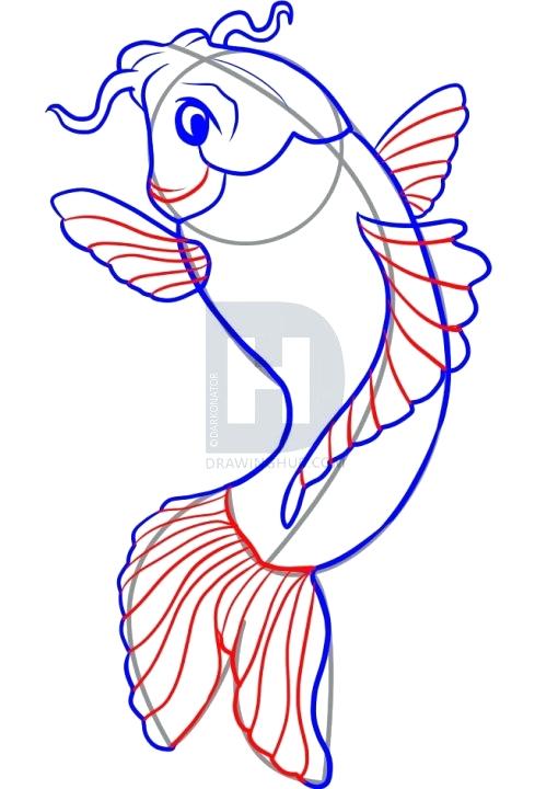 510x720 Simple Fish Drawing Step 4 Simple Fish Line Drawing