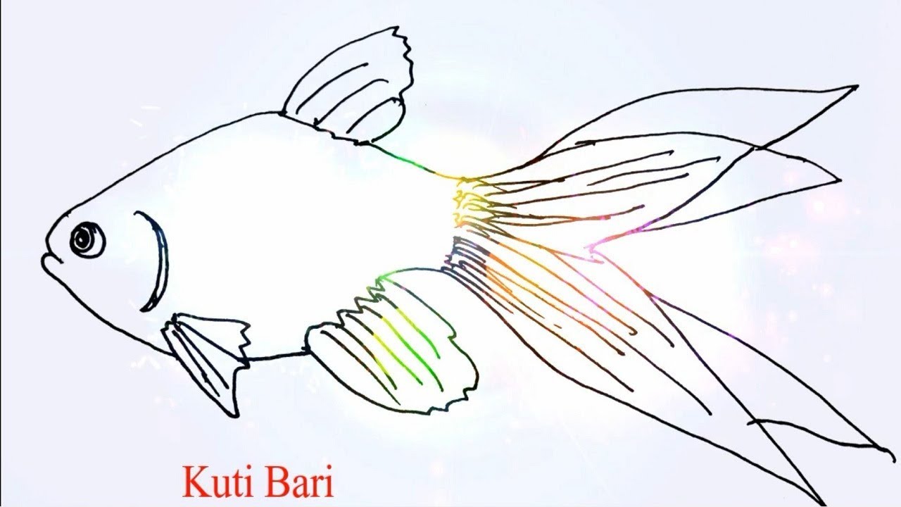 1280x720 How To Draw A Fish Easy Fish Drawing For Kids Sumansikder