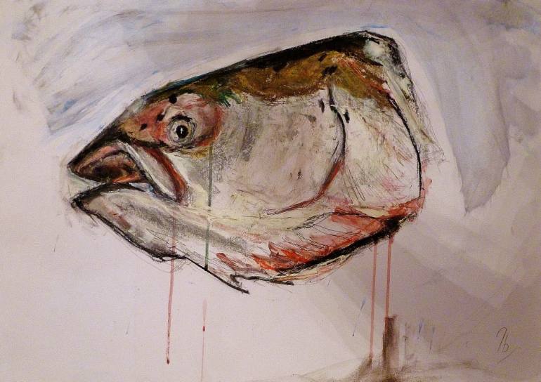 770x544 Saatchi Art Fish Head Drawing By Nadeem Baghdadi