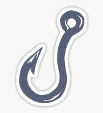 210x230 Fish Hook Drawing Stickers Redbubble