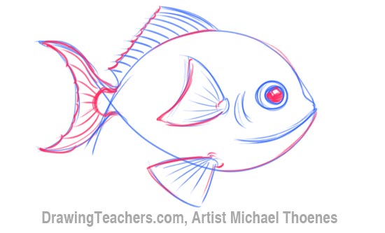 550x333 How To Draw A Cartoon Fish