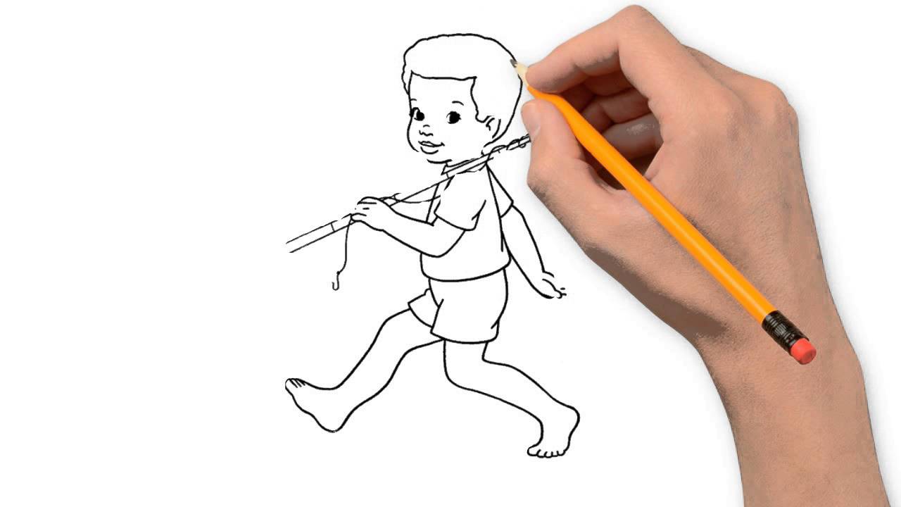 1280x720 Fisherman Pencil Things To Draw Step By Step