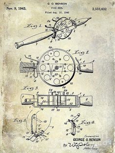 236x314 Patent Print, Fishing Reel Poster, Fishing Reel Patent, Fishing