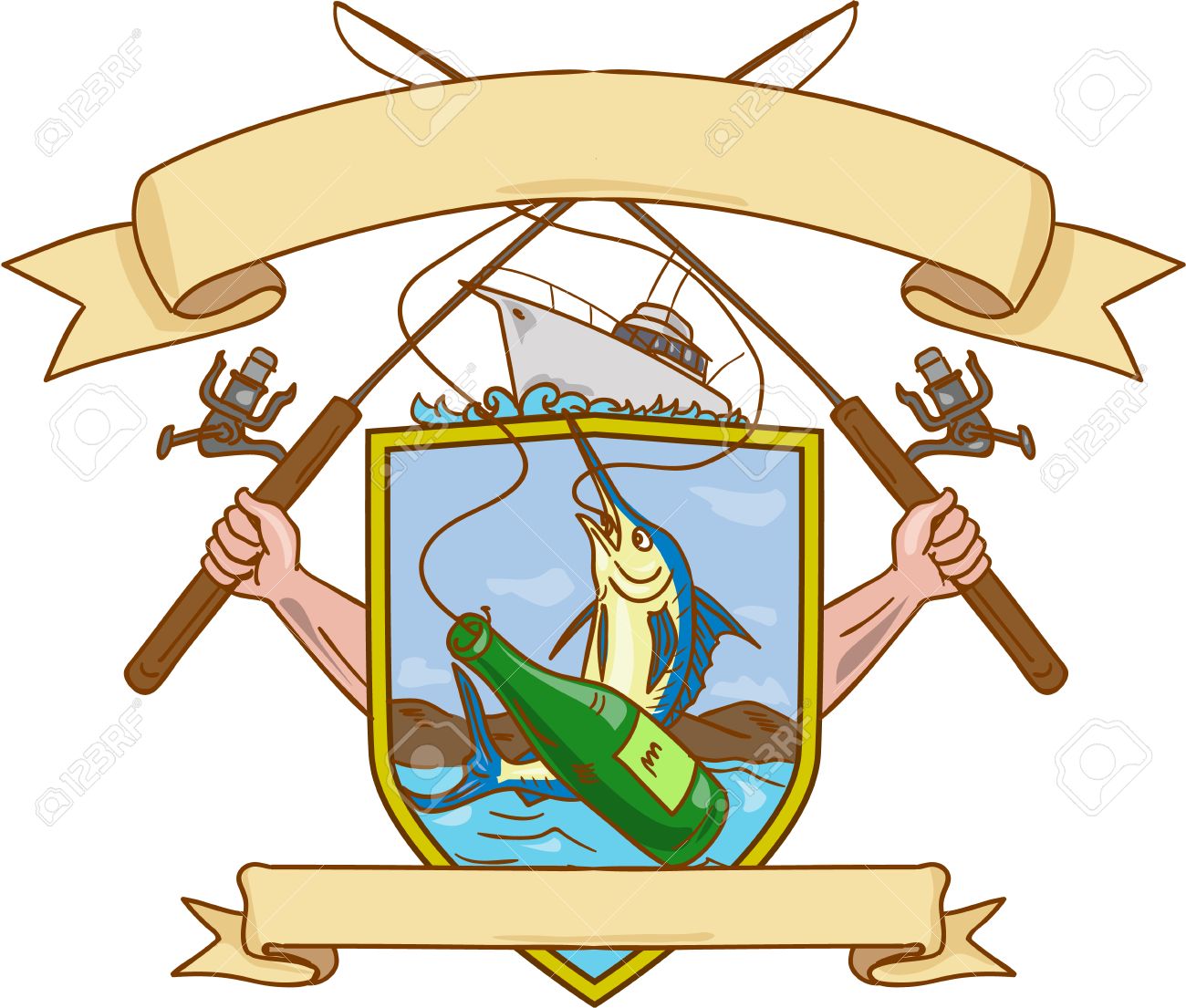 1300x1105 Drawing Sketch Style Illustration Of Hand Holding Fishing Rod