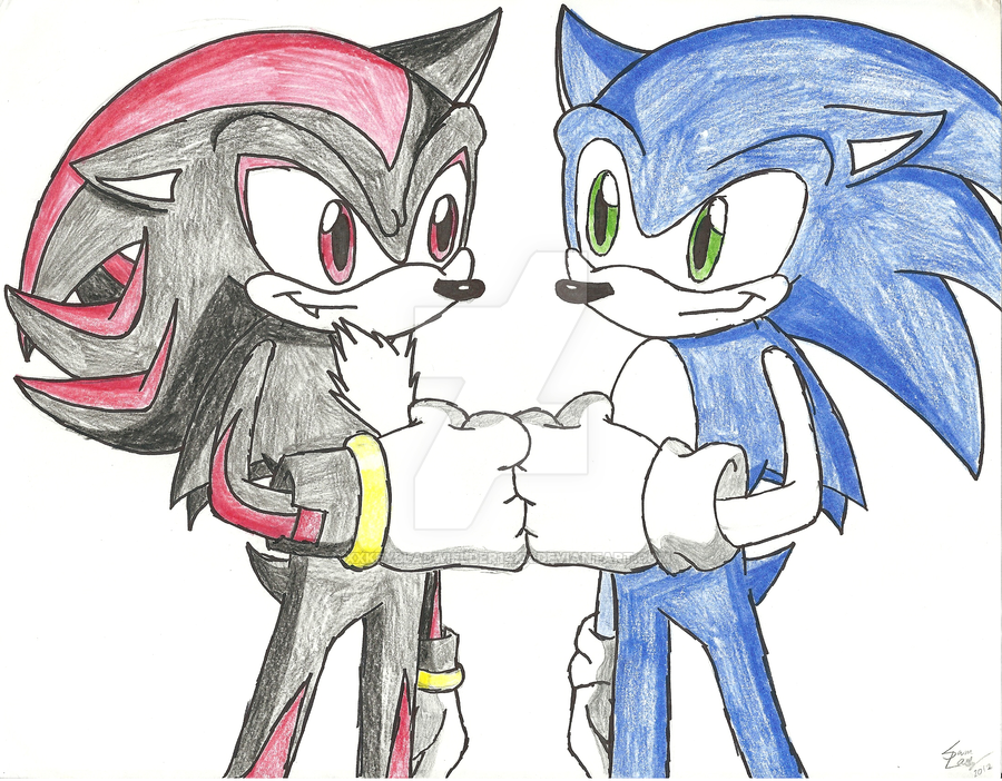 900x702 Sonic And Shadow Fistbump (Unfinished) By Xxkeybladwielder14xx
