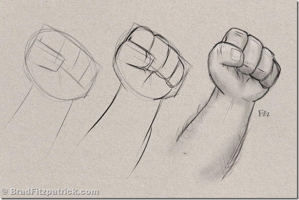 604x404 Learn How To Draw A Fist Step By Step