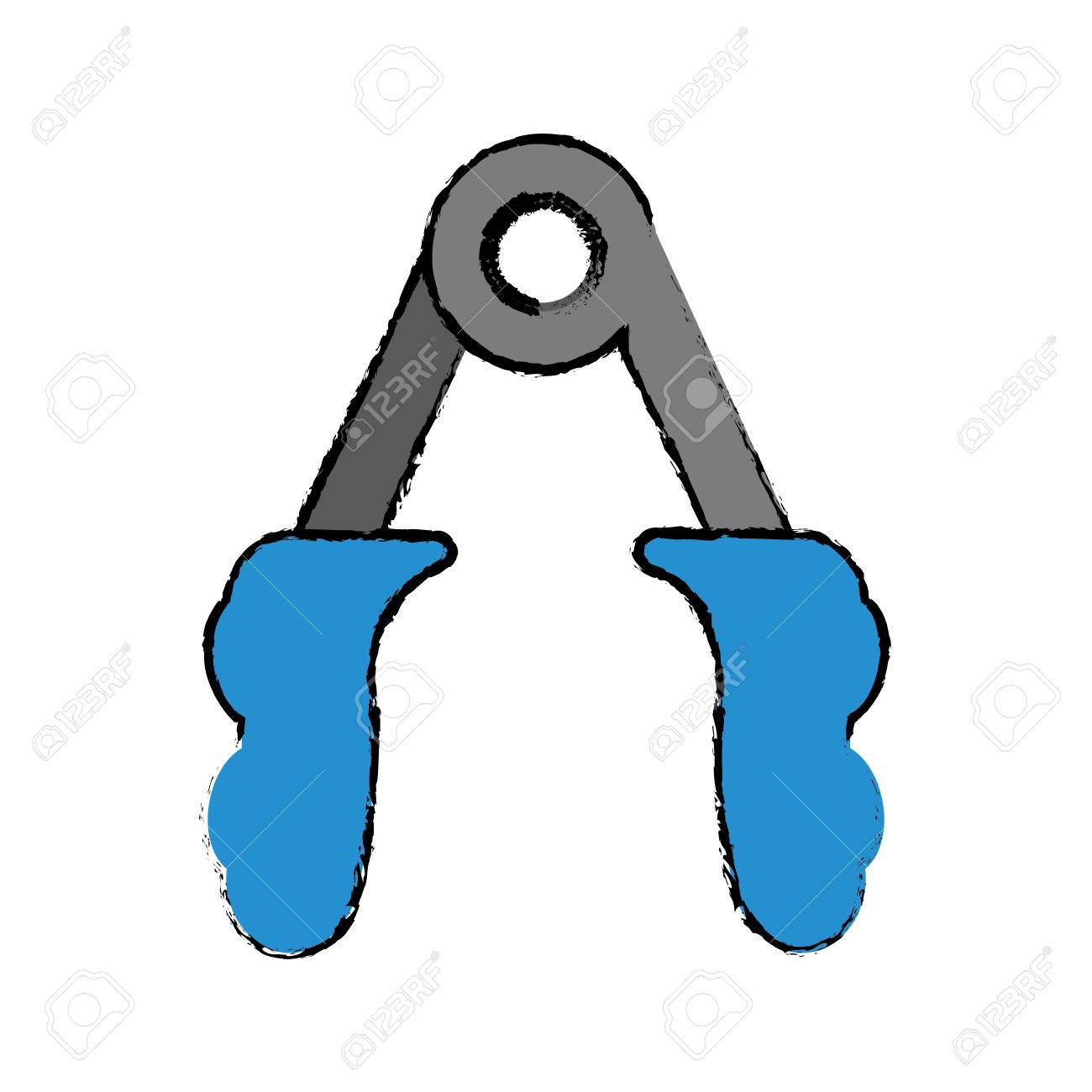 1300x1300 Drawing Blue Handles Fitness Gym Equipment Exercise Icon Vector