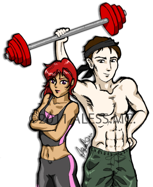 501x613 Fitness Couple By Aless