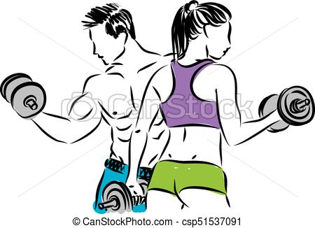 450x326 Fitness Couple Man And Woman Vector Illustration Eps Vectors