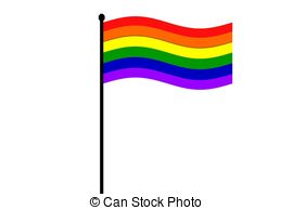 270x194 Rainbow Flag Waving In The Wind Drawing