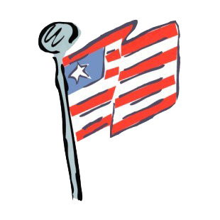 310x310 United States Flag On A Pole Drawing American Flag Decals, Decal