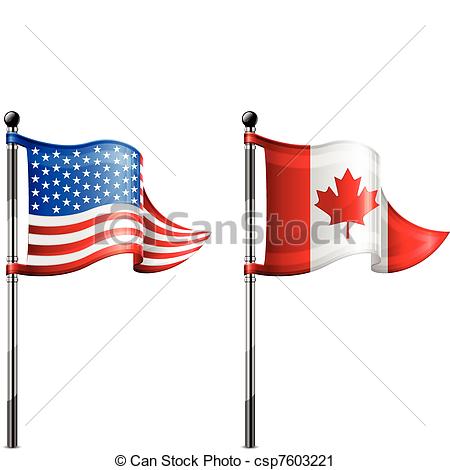 450x470 Usa Amp Canada Flags. Two Little Usa Amp Canada Triangle Flag