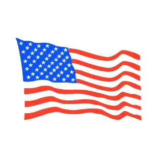 310x310 United States Flag Waving Drawing American Flag Decals, Decal