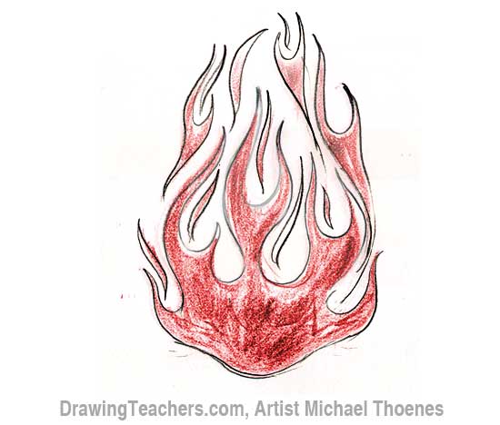 550x468 How To Draw Flames
