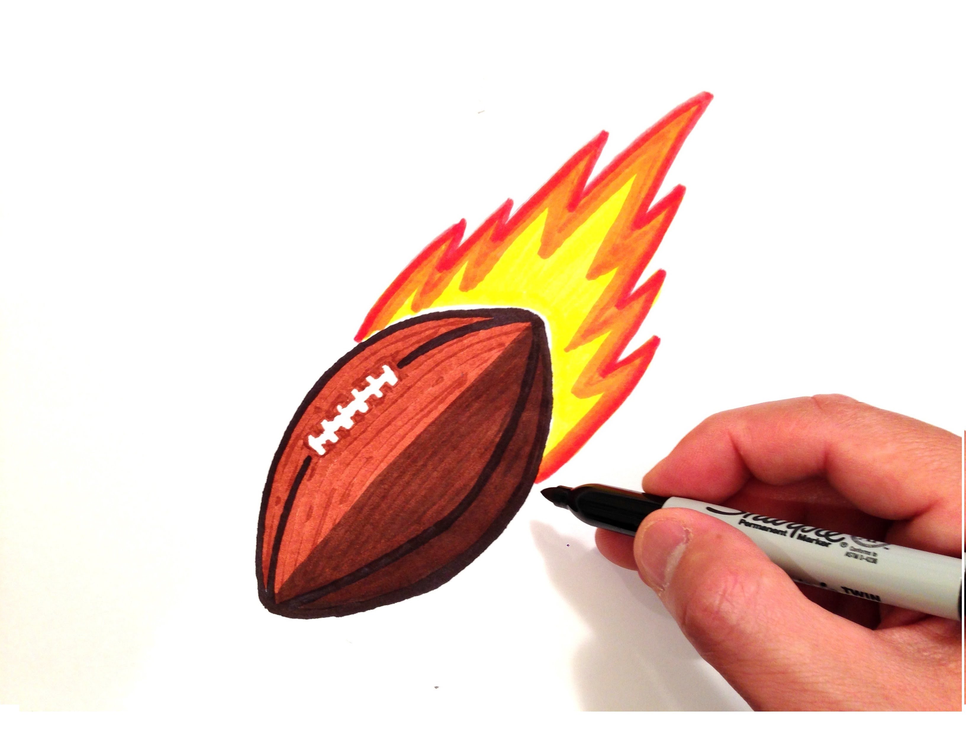 3264x2492 How To Draw A Football With Flames
