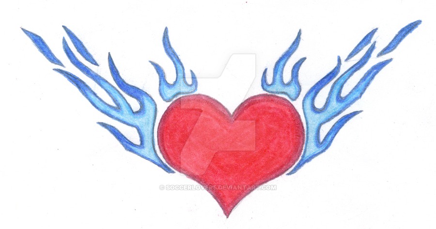 900x472 Flaming Heart By Soccerlover5