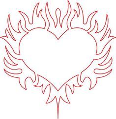 236x243 Coloring Pages Of Hearts With Flames