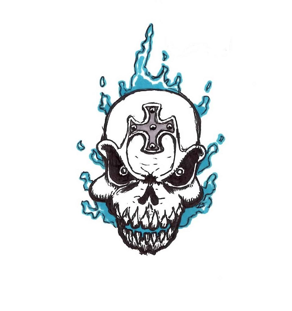 960x1024 Blue Flame Skull Tattoo By Jmbownz