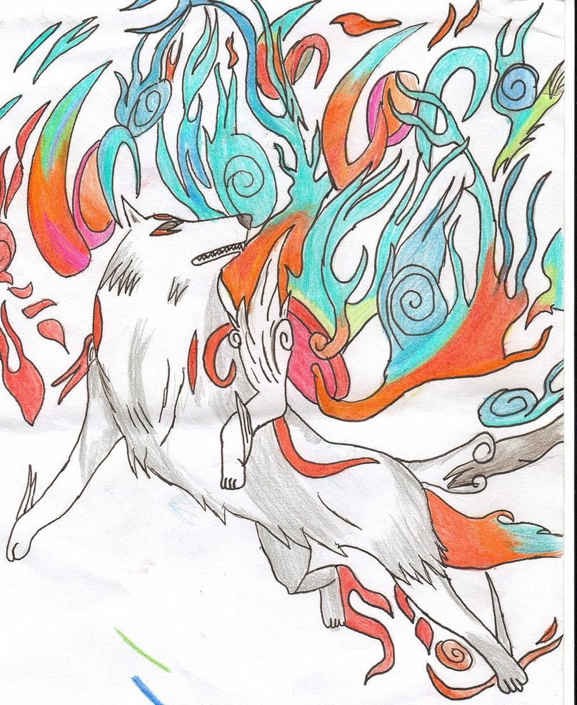 808x988 Okami Solar Flare Old Drawing By Rachel 94