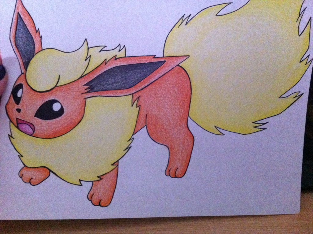 1024x765 Virgil's Flareon Drawing Pencils By Sazmullium